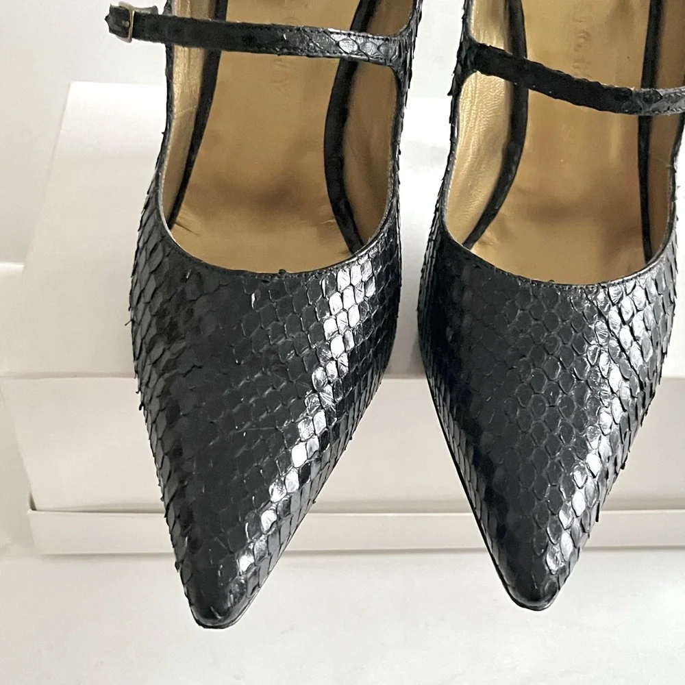 Givenchy black python Mary Jane heels 37.5